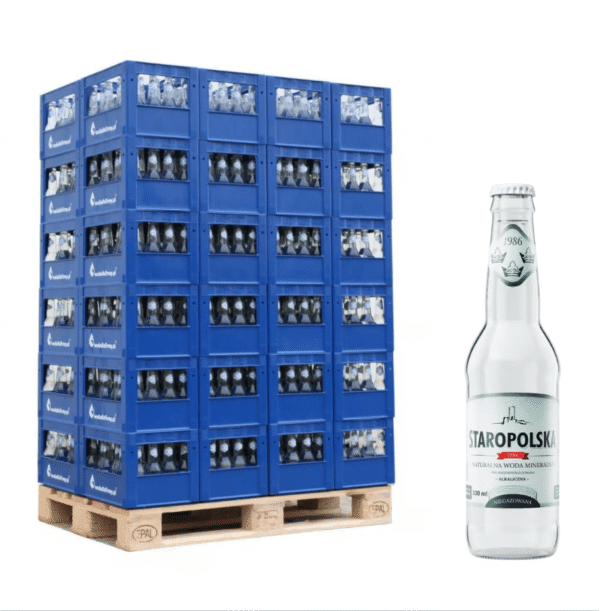 Woda Staropolska niegazowana w szkle 0,33l – Paleta 1152 szt.